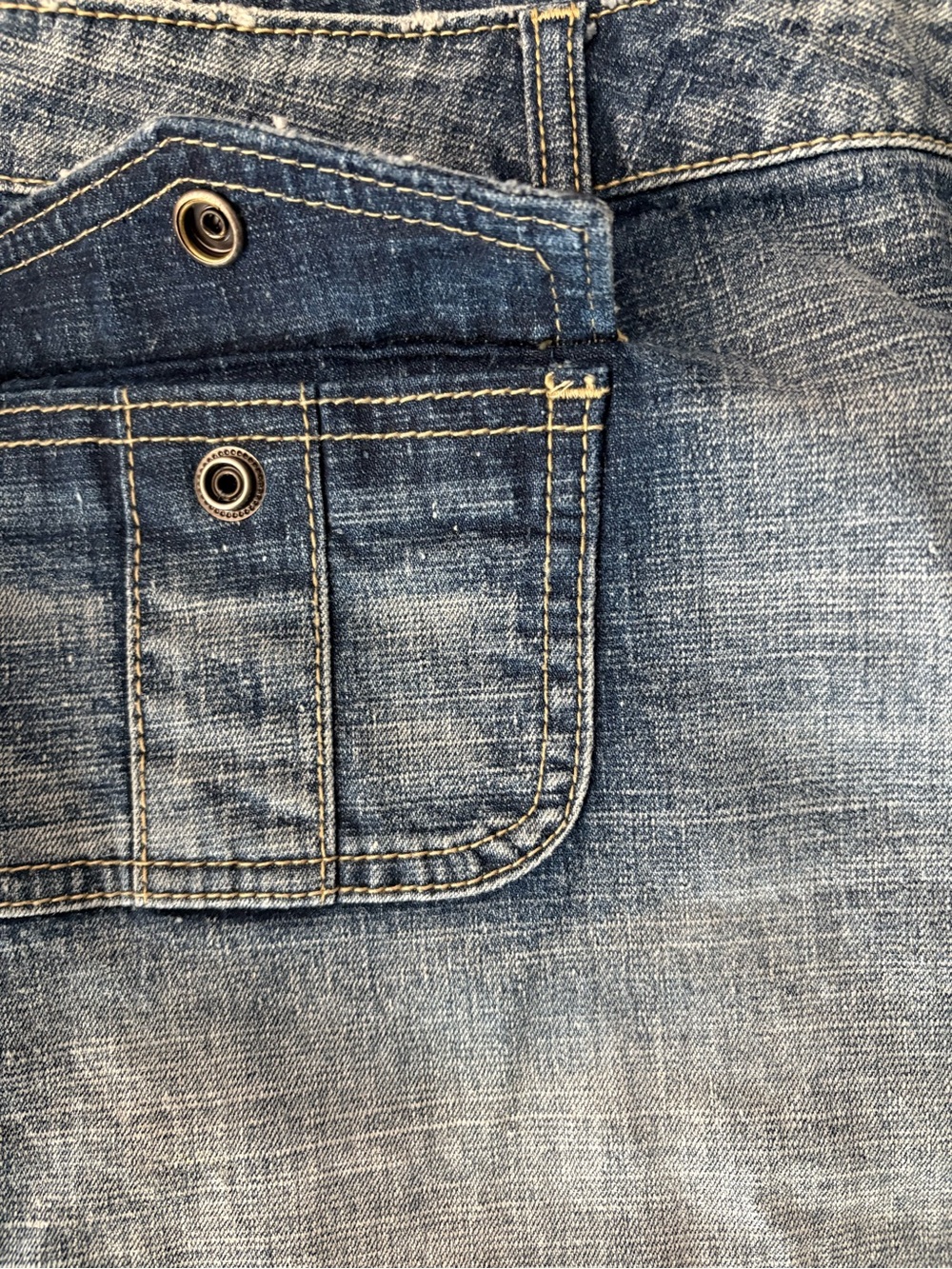 YMI Blue Denim Mini Skirt. Zipper Flaw- See Details Below. - Picture 5 of 14